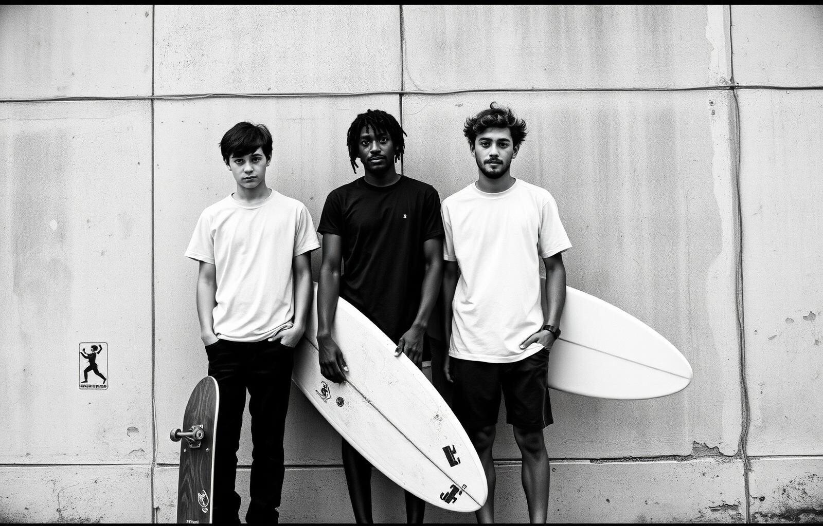 The HORNGRY tribe against a concrete wall